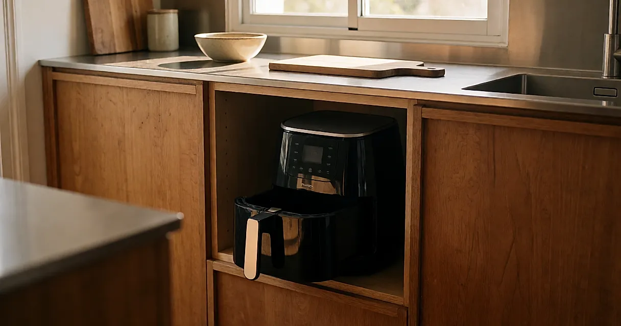 Intégrer un airfryer dans une cuisine équipée : niche, dégagement et prise à anticiper