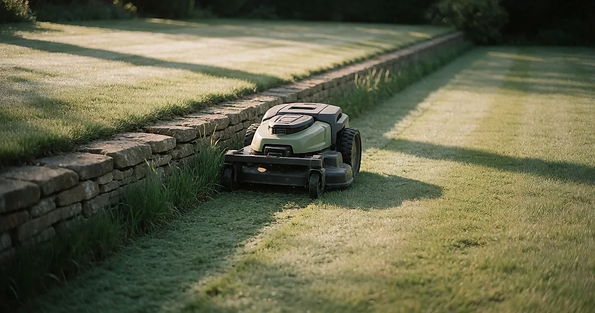 Robot-tondeuse et finition des bordures : tondre jusqu'au pied des murs et des massifs