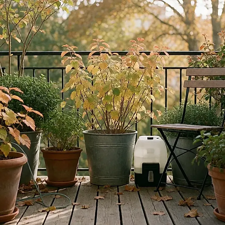 Arrosage automatique d'un balcon en automne : installer un kit sur batterie avant les premiers froids