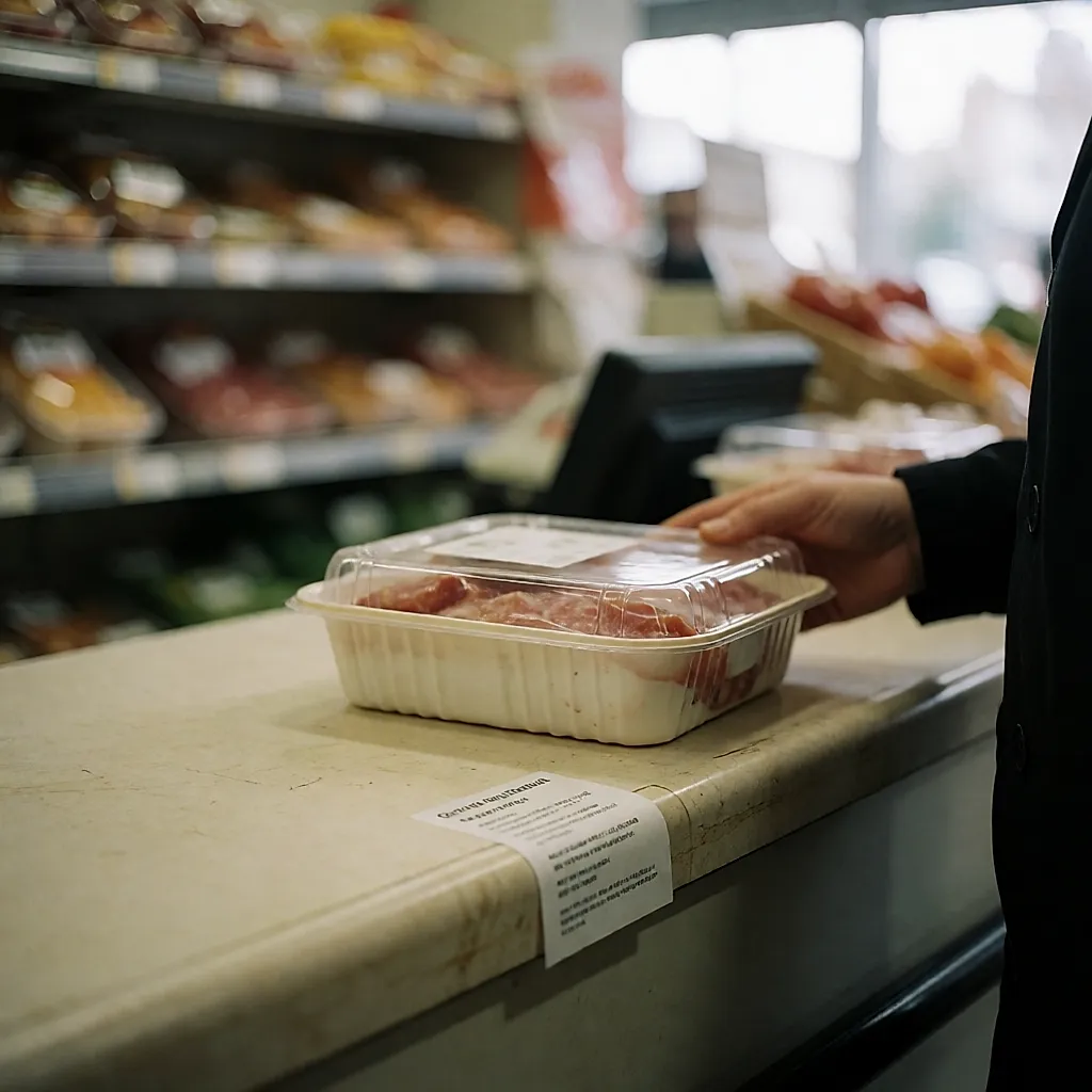 Produit rappelé rapporté fermé sur le comptoir du service client d'un magasin