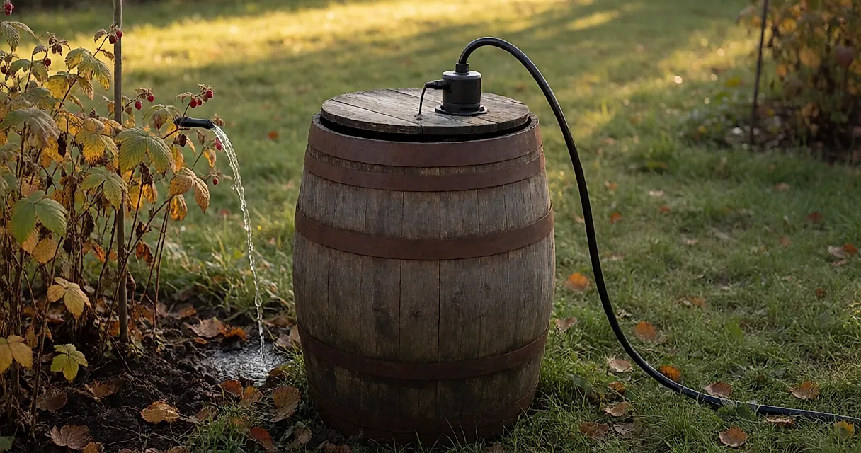 Pomper l'eau de pluie sans prise extérieure pour arroser le jardin en automne